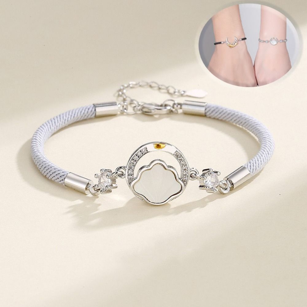 2PCS Whale Couple Moon Bracelet Light Luxury Rope Weave Bracelet Lovers Bracelet  Couple Gift