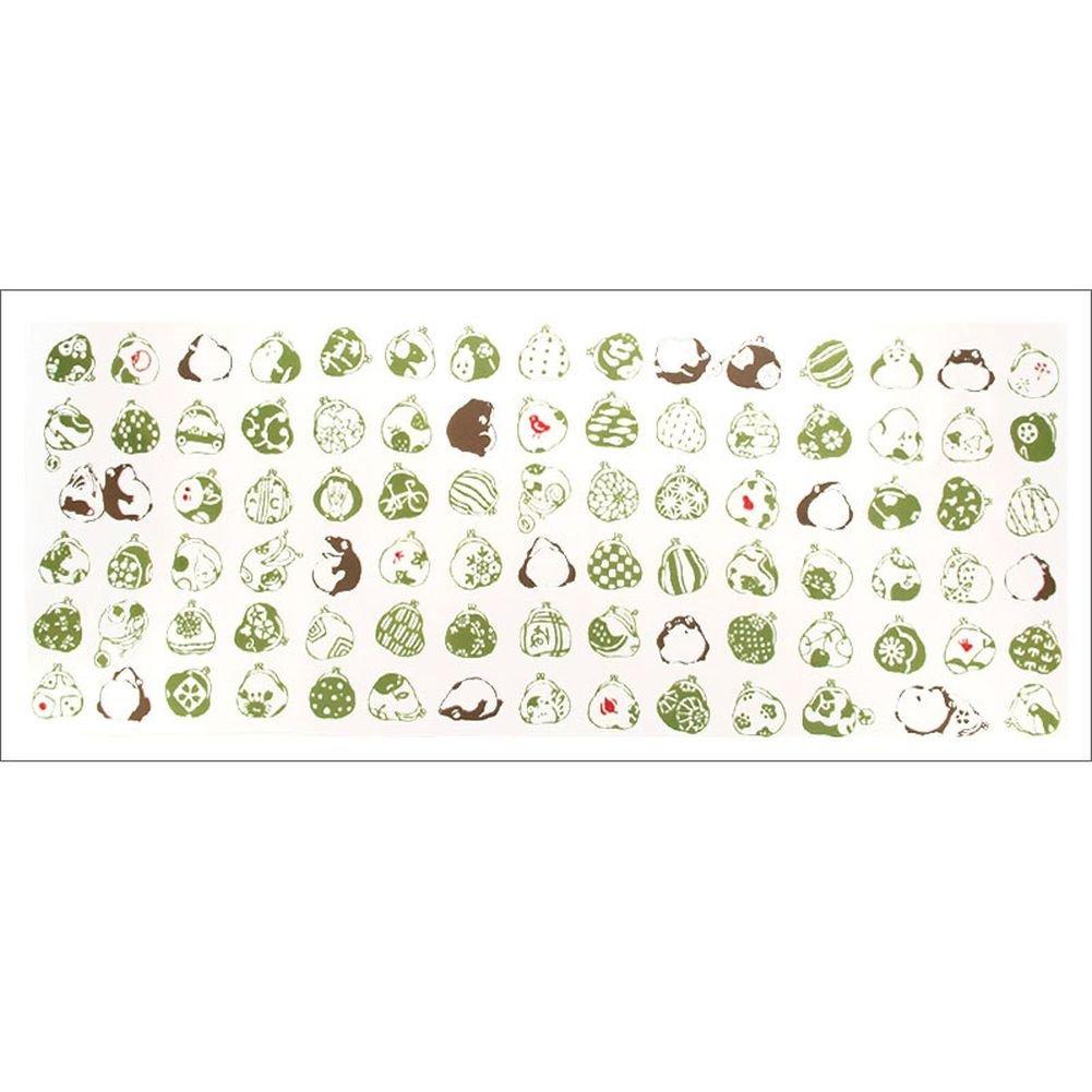 Edoten Todaya Shoten Niwazome Tenugui with Clasp Purse White and Approximately 37 X 98 Cm (hand Towel) 937, Green,