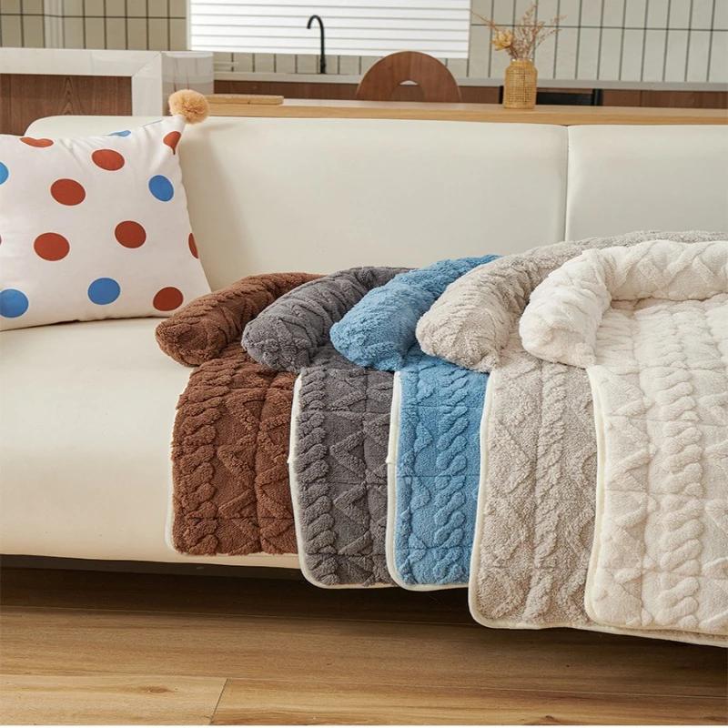 Gruba Pluszowa Sofa Kanapa Pokrowiec na Legowisko dla Psa Zmywalny Zdejmowany Pokrowiec Miękka Mata dla Zwierząt Małe Zwierzęta Wytrzymały Koc Dom Podróżny i Wewnątrz