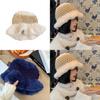 Cozy Plush Knit Women's Winter Bucket Hat Fashionably Warm Large Brim Hat