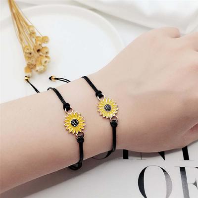 Wild Love And Friendship Daisy Sunflower Bracelet Woven Bracelet Fashion Jewelry Couple Bracelet