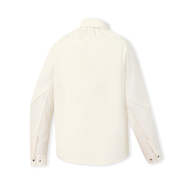 FILA Urban Explore Fashion Minimalist Classic Outdoor Casual Versatile Comfortable Woven Loose Long Sleeve Shirt Women shirts A11W618401FIV