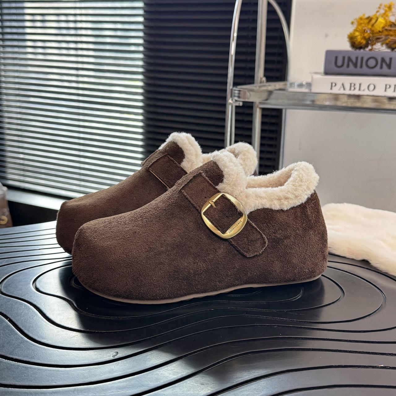 

Women s large size soft elastic winter warm cold padded snow boots non-slip wear outdoor leisure sports cotton boots fur shoes 40 темно-коричневого