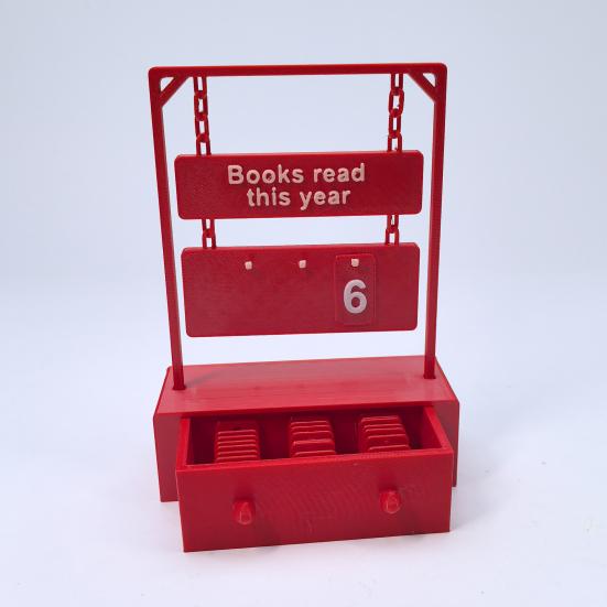 3D Printed Hanging Book Counter Book Read This Year Tracker Reading Target Display Number Sign Shelf Desk Decoration Book Lovers Gift