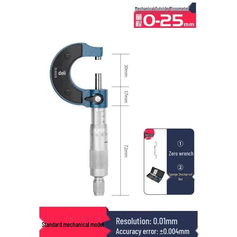 Deli High-Precision Digital Electronic Caliper CN plug (adapter included)