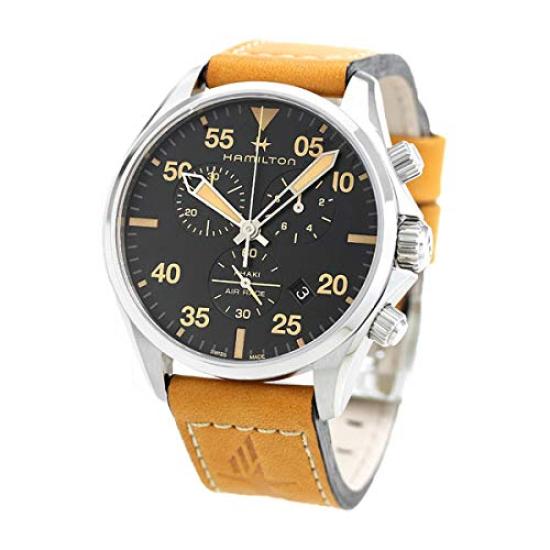 

HAMILTON Watch Aviation Pilot Chronograph Black x Light Brown H76722531 [Hamilton] Men s [Item]