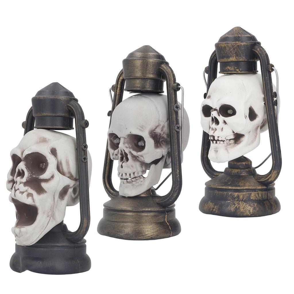 Skull Lantern Halloween Party LED Skull Lamp Hanging Light Decoration Props for Haunted House Bar
