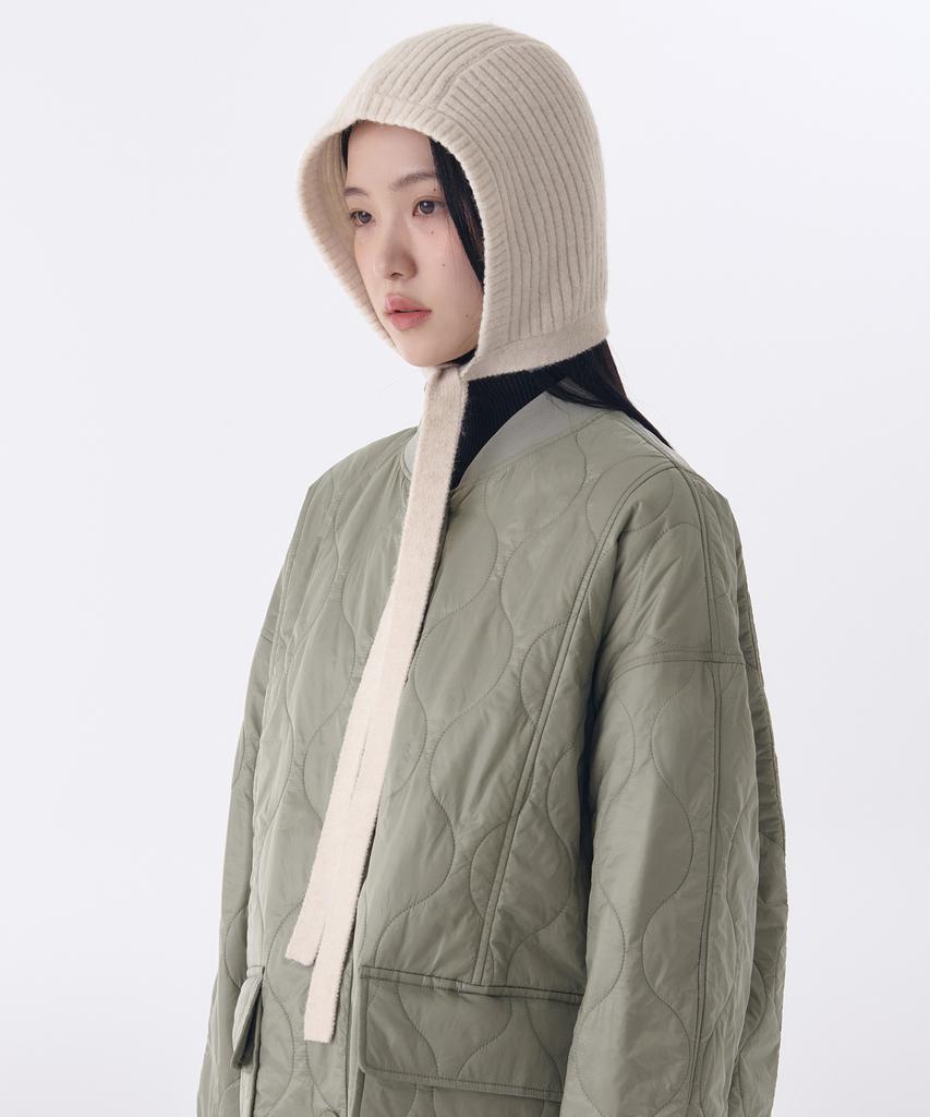 MUSINSA STANDARD WOMAN Women'S Knit Tie Bonnet [Cream]