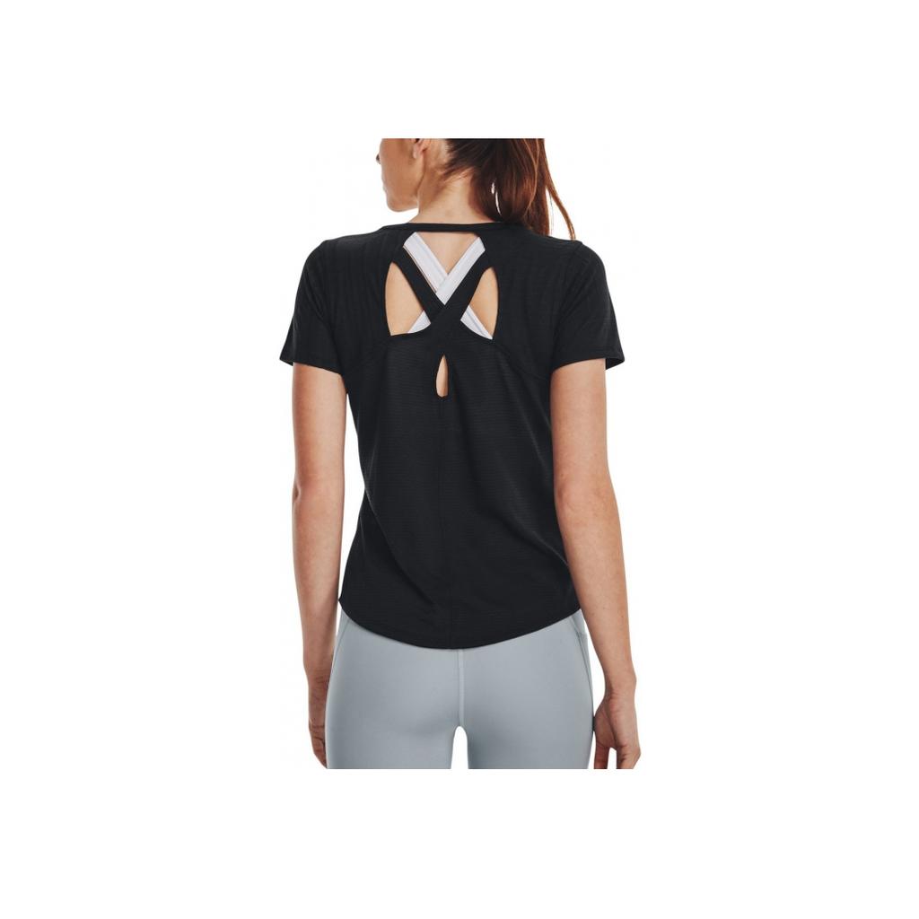 Under Armour Spring Summer Womens Running Round Neck Short Sleeve T-Shirt Women T-Shirt Black 1376814-001