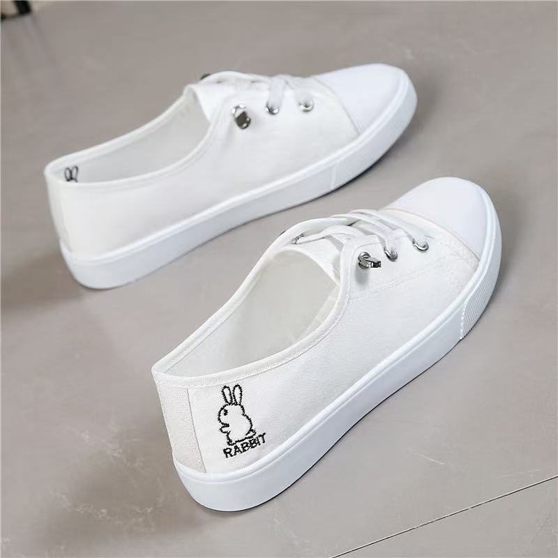 Women'S Canvas Casual Sports Shoes, Lightweight Low-Cut White Shoes, Suitable for Outdoor Activities, Home Use, and Lazy Shoes, Women Shoes
