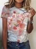 Summer Flower Bird 3D Print T-shirts Women Streetwear Harajuku Casual Fashion Y2k Short Sleeve T Shirt O-neck Tees Tops Clothing