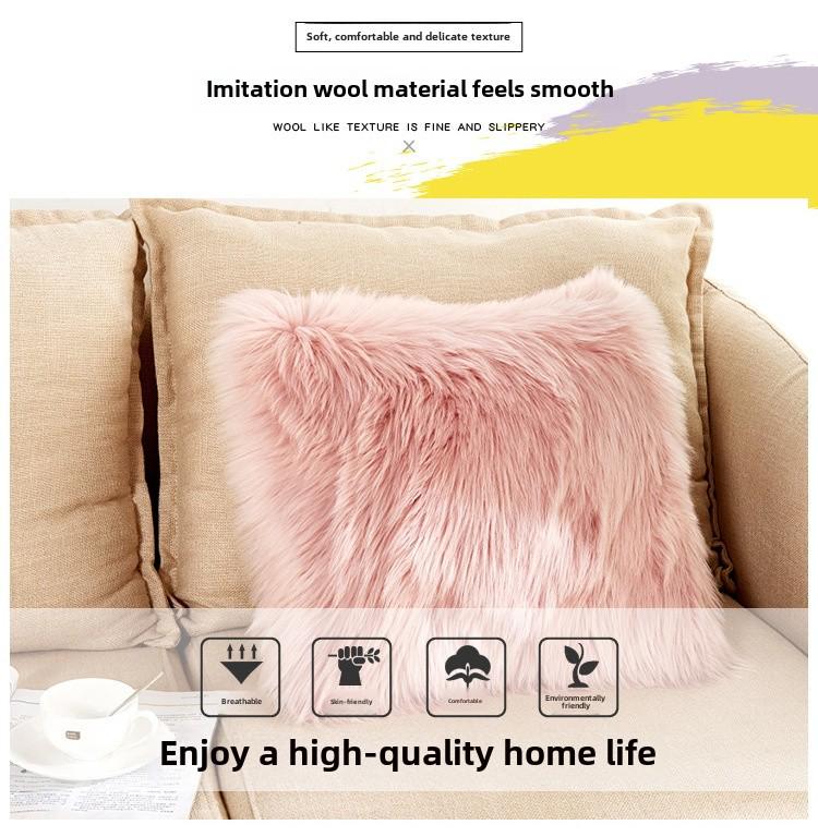 Nordic Plush Cushion Cover - Removable, Washable, Soft Pillow Case for Sofa (Core Not Included)