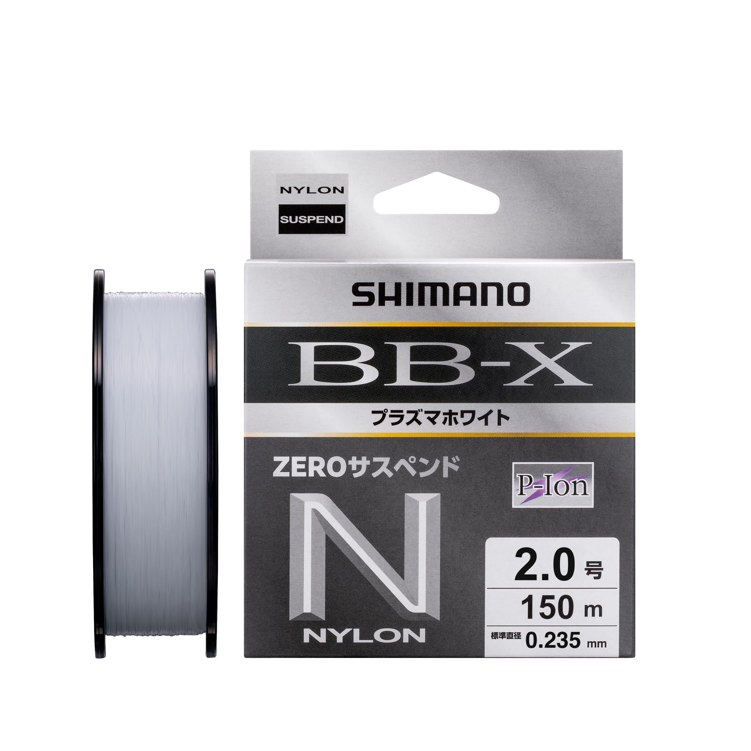 

Shimano Plasma White ZERO Suspend Nylon Fishing Size White BB-X Line, 150m, LA-C55Y, 2.0, белый