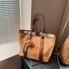 Winter Retro Suede Large-capacity Bag Women's New Fashion Tote Bag Simple Portable Commuter Bag