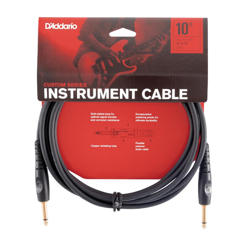 Custom Series Instrument Cable Shielded Cable D'Addario PW-G-10 (3.0m S-S) (Guitar Cable)