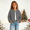 Girls' Fashion Printed Button-Front Cardigan for Casual Everyday Wear