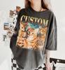 Custom Orange Tabby Cat Collage Tee, Retro Bootleg Cat Lover Shirt