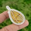 Pear Picture Jasper Stone Sterling Silver Wire Wrapped Elegant Pendant Jewelry