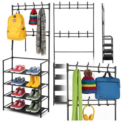 Standing Clothes Rack for Shoes In the Hallway with Shelves, Black, Wardrobe