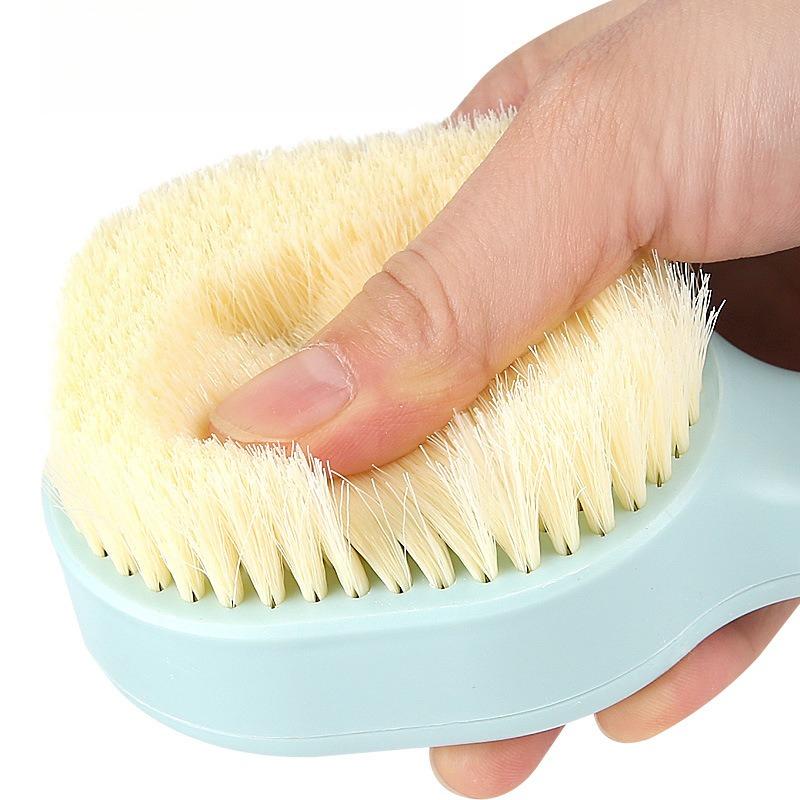 Langer Griff Plus Flüssigbadbürste Push-Pull Flüssigbadbürste Aufhängbar Langer Griff Weiche Borsten Rückenbadbürste