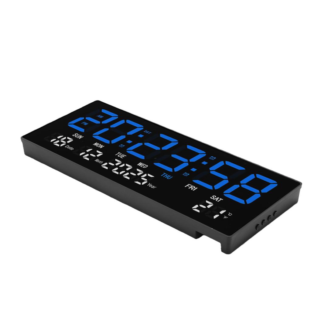 LED Digital Clock with Remote Control Wall Desk Silent Large Display Home School Decor