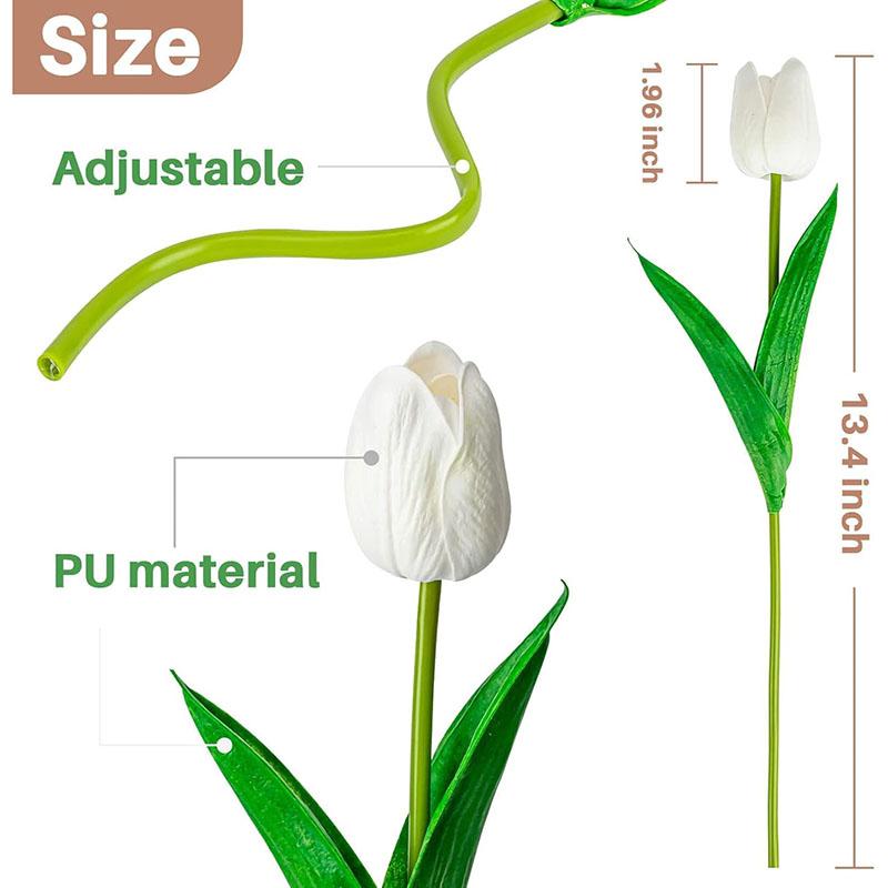 10Pcs White Tulips Artificial Flowers Real Touch Fake Tulips Realistic Faux Plastic Flowers for Home Dining Table Decoration