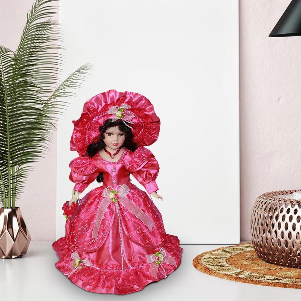 Miniatur-Porzellanfiguren 40cm Puppenhaus Dame mit Kleid für Mädchen Kinder Puppenhaus Dekoration Heim-Ornament Geburtstagsgeschenk