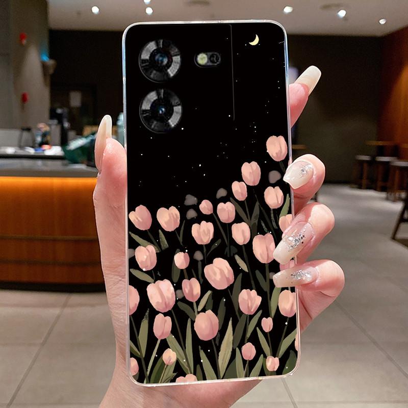 For Techno Pova 5 LH7n 5Pro LH8n Phone Case Tecno Pova 5 Pro Case Clear Luxury Fashion Butterfly Flowers Soft TPU Silicone Cover