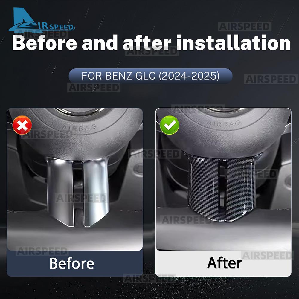 ABS Carbon Fiber Steering Wheel Frame Cover Trim For Mercedes Benz C Class W206 GLC X254 2025 2025 2025 Car Interior Accessories