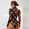 New Slim-Fit Long-Sleeve Mesh 2026 Spring Women's Sexy Sheer One-Piece T-Shirt