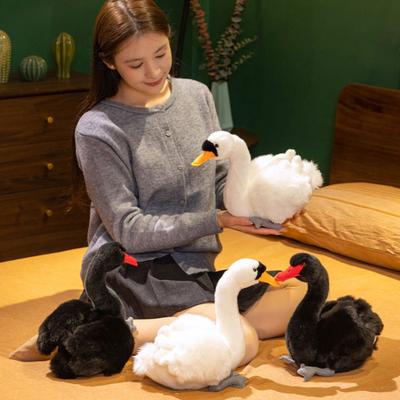 Schwan Plüschtier 9,44 Zoll Handgemachtes Schwan Plüschtier Weicher Flauschiger Schwan Stofftier