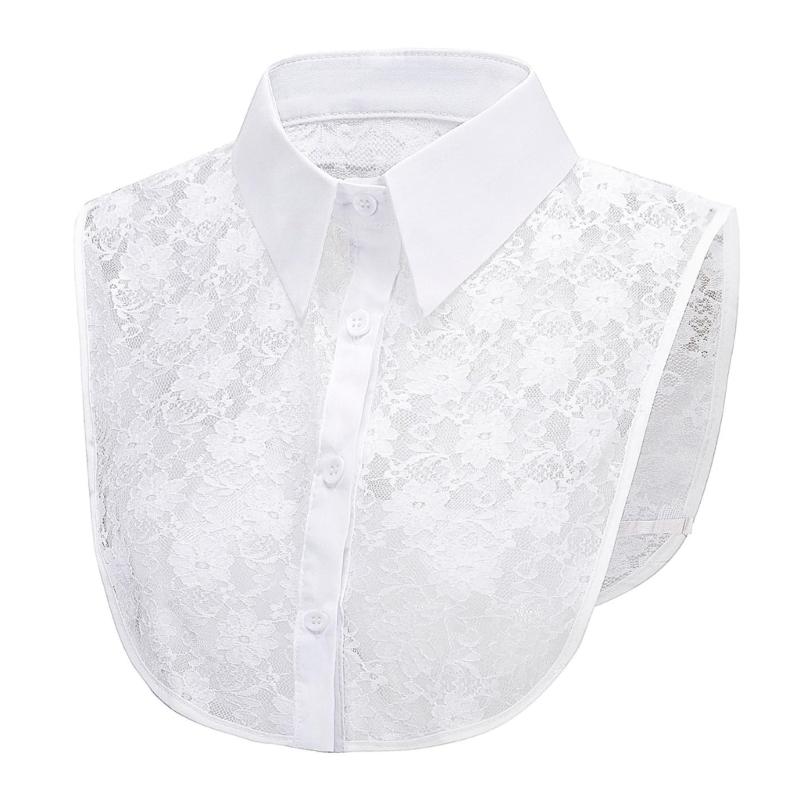 Elegant Detachable Lace Collar Spread Lapel Design Decorative Accessory for Dresses and Blouses