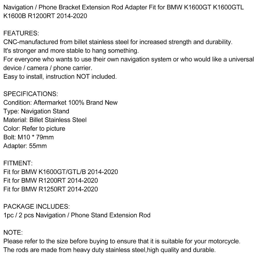 Phone Navigation Bracket Extension Fit for BMW R1200 R1250 RT K1600 K1600GT K1600GTL K1600B