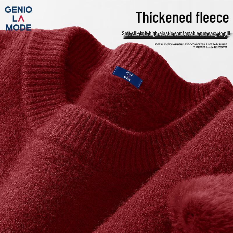 GENIOLAMODE Men's Fleece-Lined Pullover Sweater