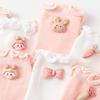 Koreanische Rosa Weiß Prinzessin Rüschen Socken Kawaii Cartoon Mittleren Rohr Lose Socken Neugeborenen Kleinkind Baby Socken 1-3 jahre Alt