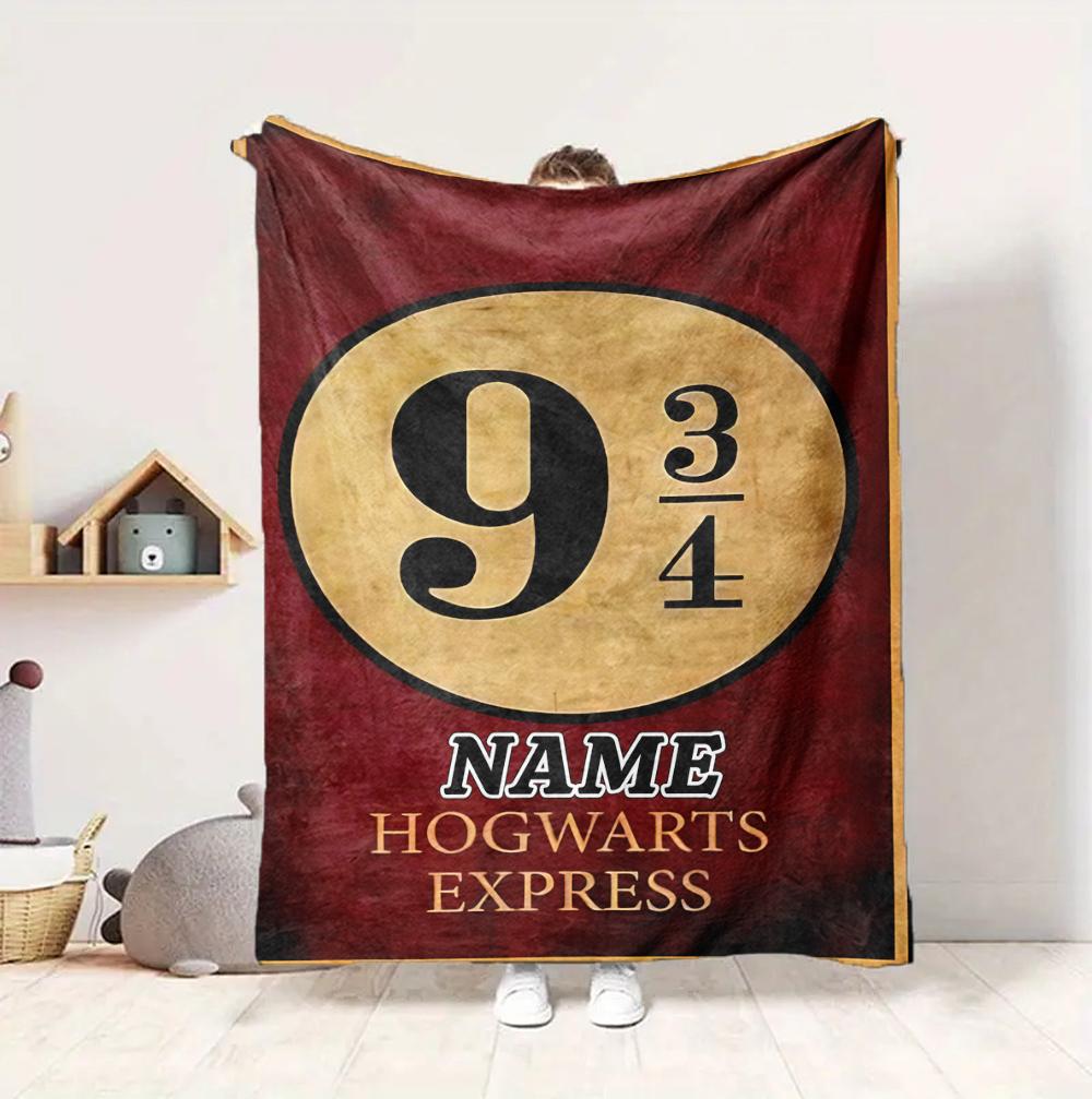 Custom Name Wolf Flannel Blanket Throw Blanket Soft Warm Sofa Bed Home Decor Unique Gift