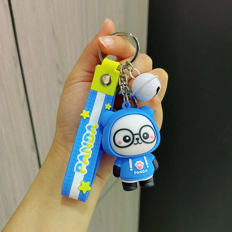 

Восхитительный силиконовый брелок-панда в худи, идеально подходящий для праздников и подарков на каждый день синий