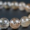 Eigado Mixed Rutilated Quartz 17 Inner Natural Power Good Fortune Bracelet, Beads, 12mm, Diameter Approx. 16cm, Stone, Stone, Luck, Amulet,