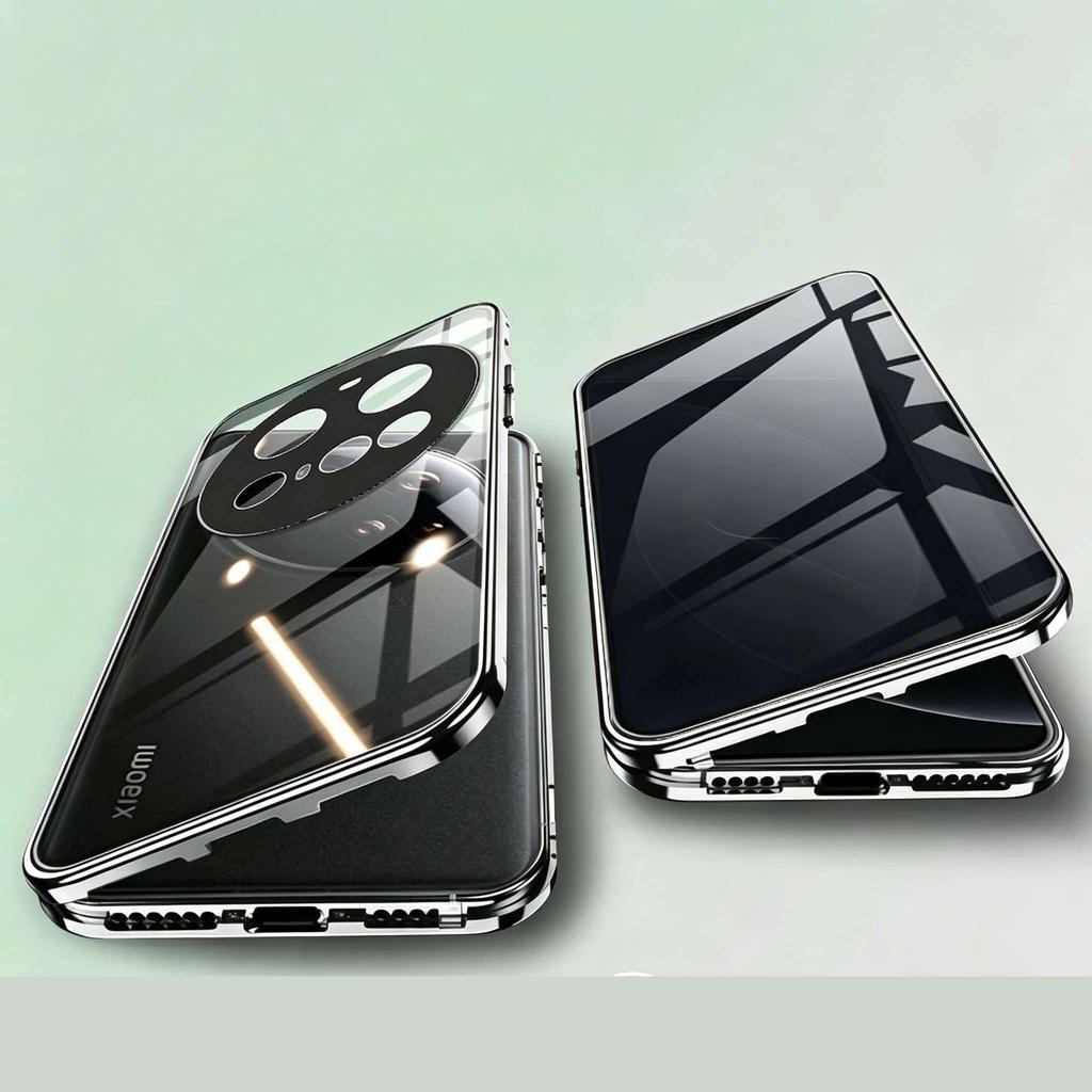 Anti Peeping Case for Xiaomi 15 14 Ultra, Double Sided Tempered Glass,Metal Frame with Lens Protector Phone Bumpers