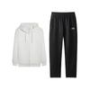 Zippered Hooded Solid Color Simple Daily Versatile Jacket Fleece Long Pants Casual Sports Set Women Sets AWDVJ00-1+AKLVD34-1