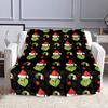 "Grinch Pattern Christmas Blanket" Patterned flannel blanket perfect for the bedroom living room, sofa, or a little nap