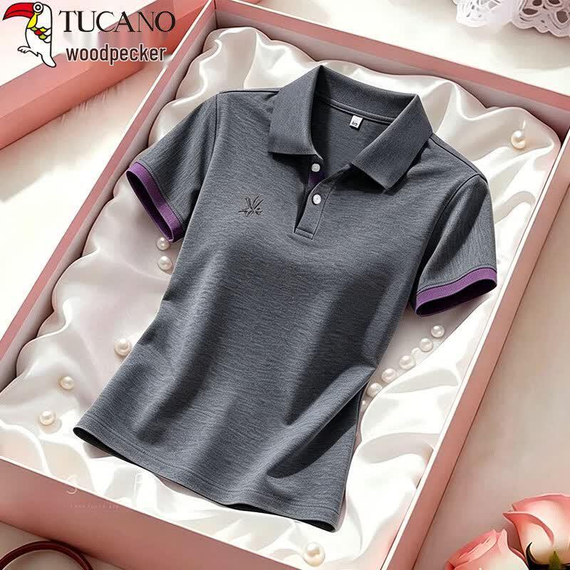Woodpecker Women's Pure Cotton Polo Short Sleeve T-Shirt