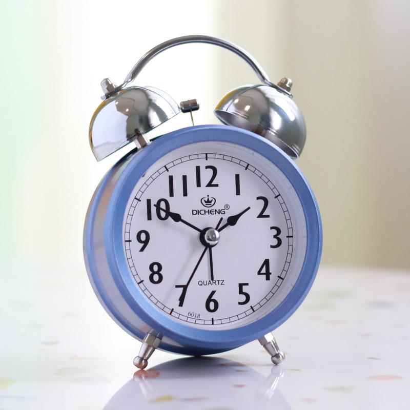 Vintage children's student bedroom bell alarm clock office luminous silent battery pointer running time alarm clock