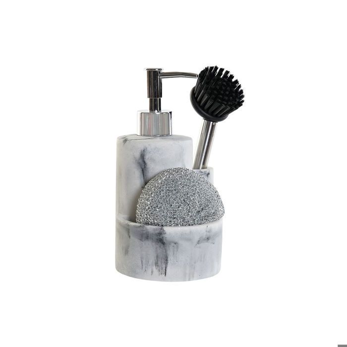 Dávkovač mýdla - DKD Home Decor - Nerezová ocel a pryskyřice - Šedá - Současný - Design