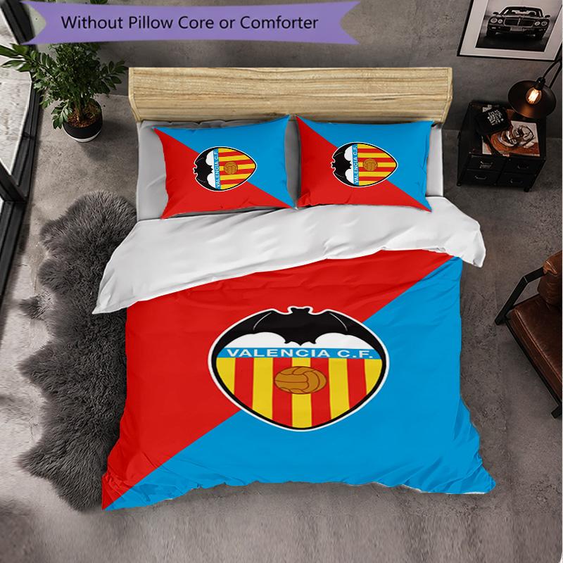 Valencia FC Themed Bedding 3Pcs Duvet Cover Set Decorative Bed Linen For Teen Room Home Decoration