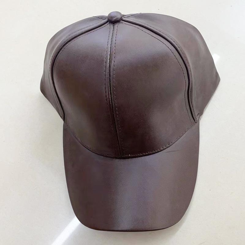 

Кожаная кепка-утконос, легкая бейсбольная кепка, мужские и женские кожаные шляпы, весна-осень, ПУ-шляпы, однотонные женские дорожные шляпы one size коричневый