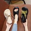 Platform Slippers Women's Summer Wear New Muffin Sandals High Heels Sandals Soft-soled Beach Shoes