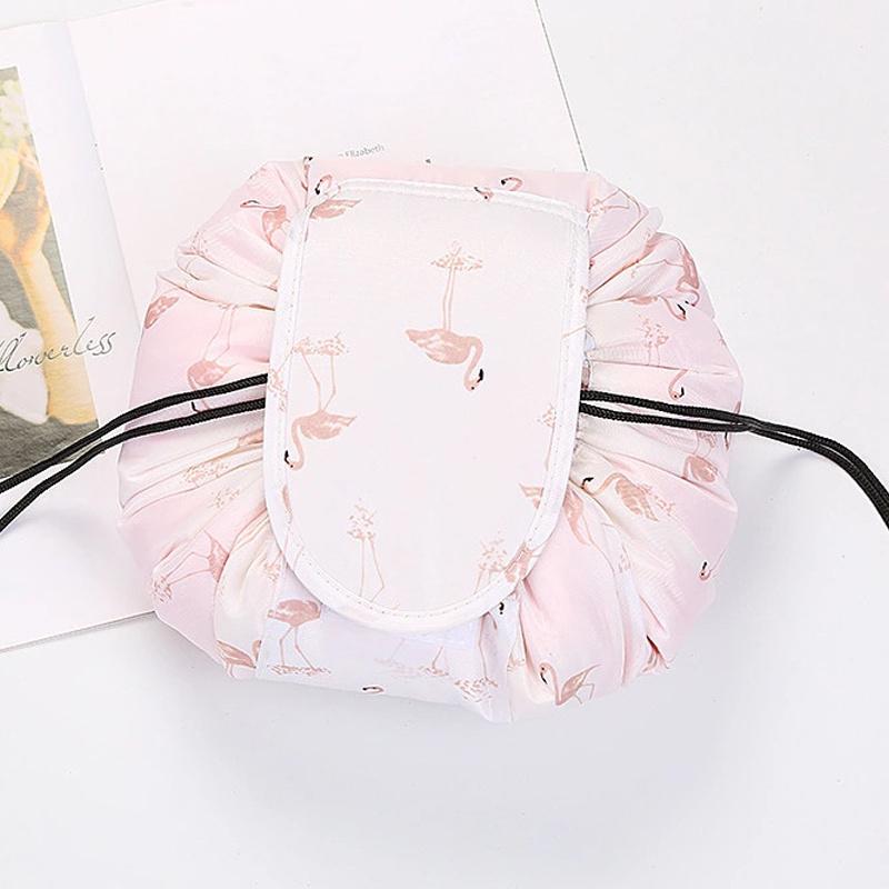 Large Capacity Waterproof Nylon Makeup Bag - Portable, Odorless Cosmetic Organizer with Drawstring Closure, Ideal for Travel & Everyday Use
