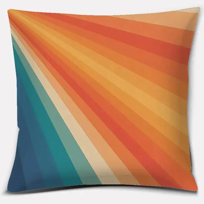 Retro Rainbow Geometric Color Series Pillow Cover Gift Home Office Decoration Bedroom Sofa Car Cushion
