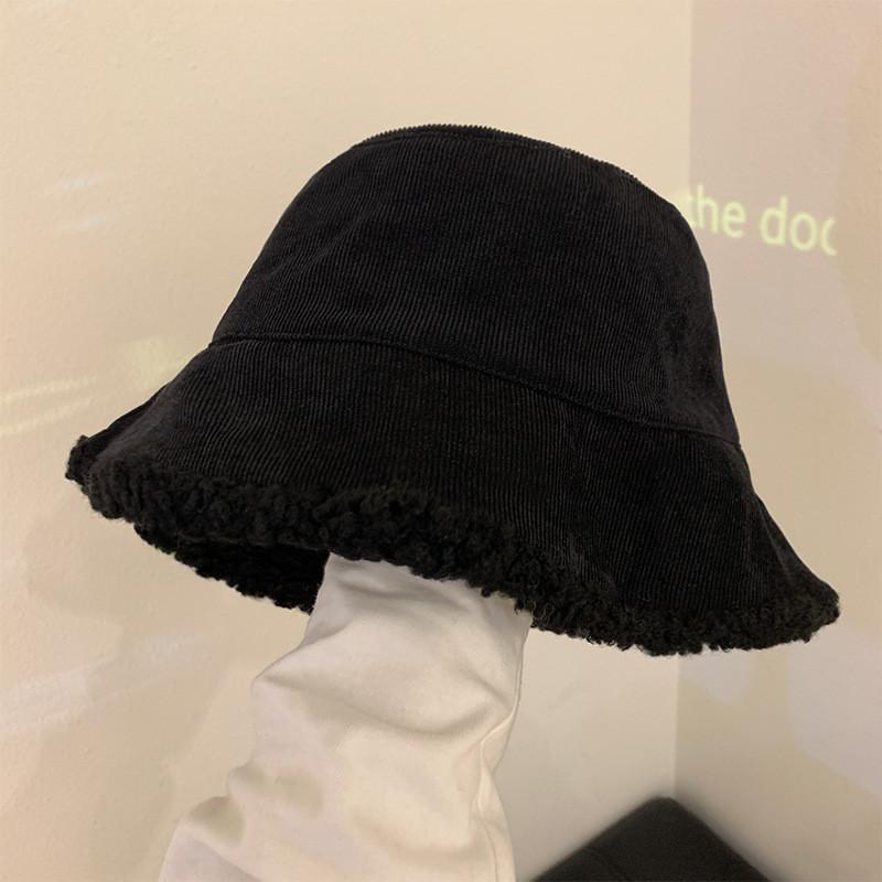 Warm Chic Lamb Wool Bucket Hat For Winter Women Stylish Cozy Fuzzy Cute Hat Fisherman